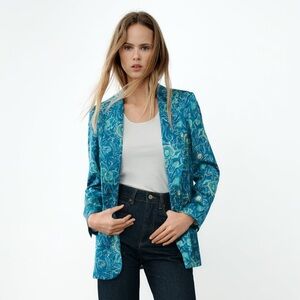 Zara Floral Printed Blazer Size Medium Jacket